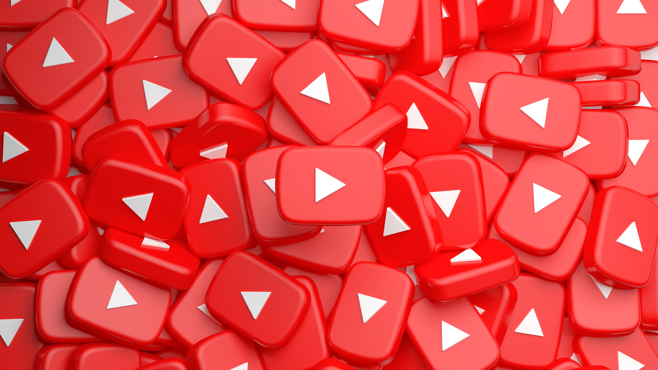 Heap of YouTube Play Buttons for a Background